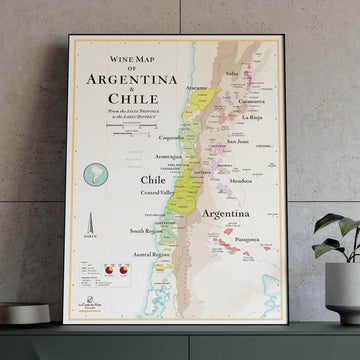 Wine Map of Argentina and Chile