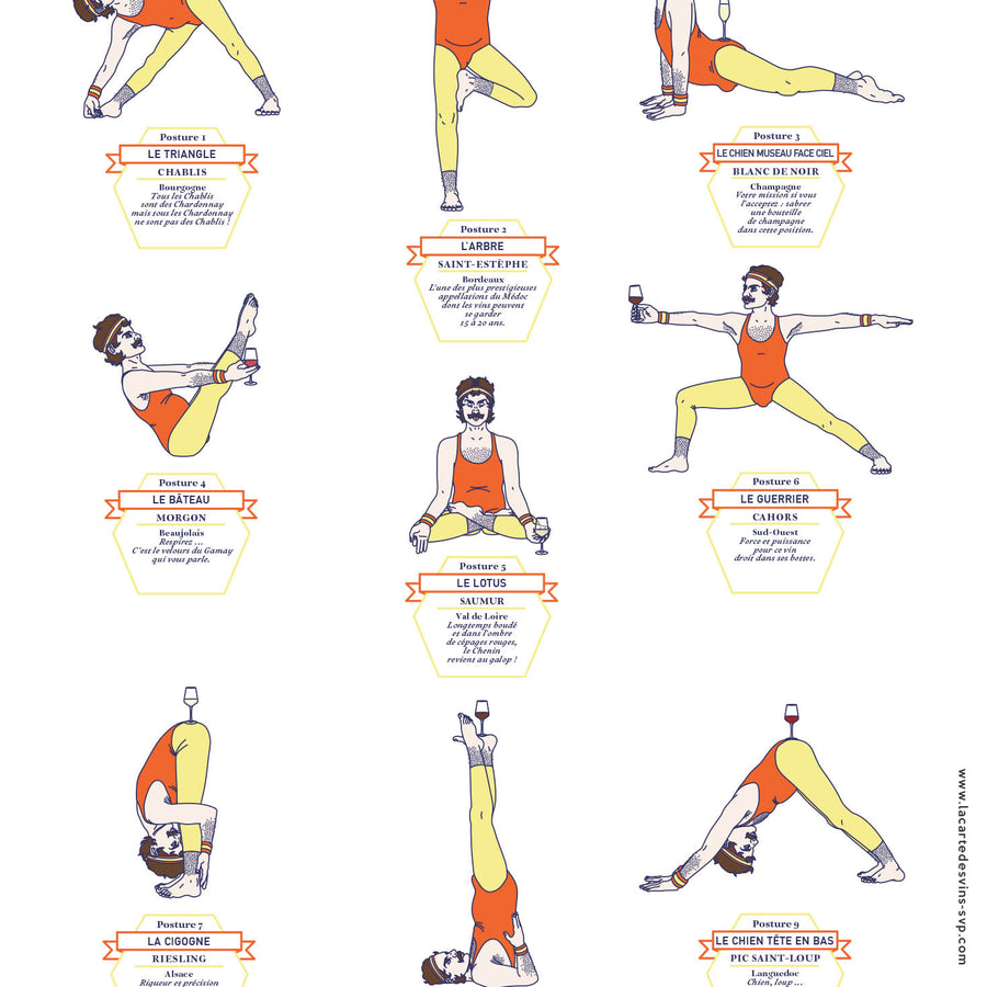 Wine and Yoga Poster